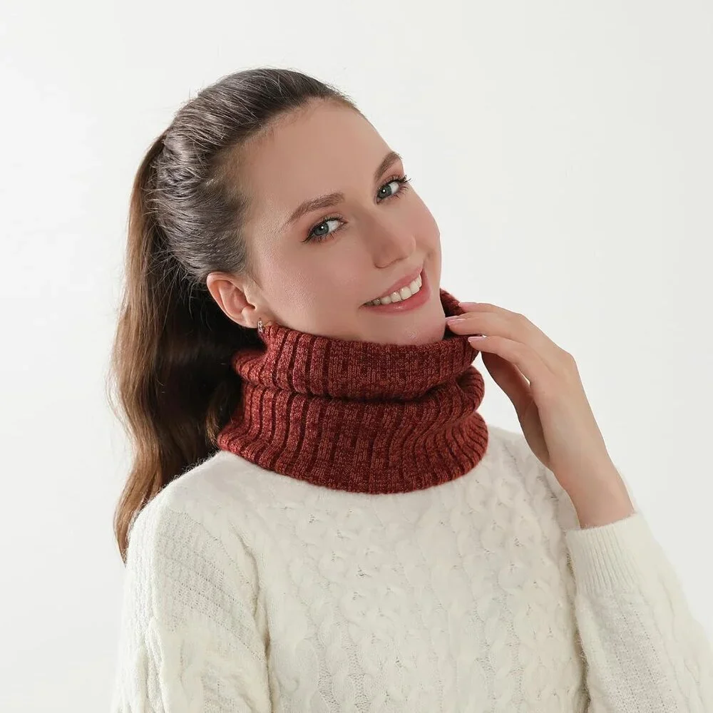 Men's Bronze Winter Ski Neck Gaiter Face Scarf Fleece Lined Windproof Scarves